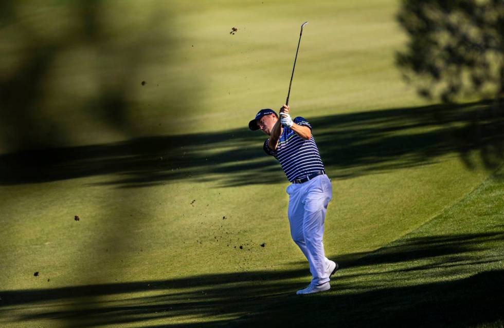 Justin Thomas hits a fairway shot at the 12th hole during the third round of the CJ Cup at the ...