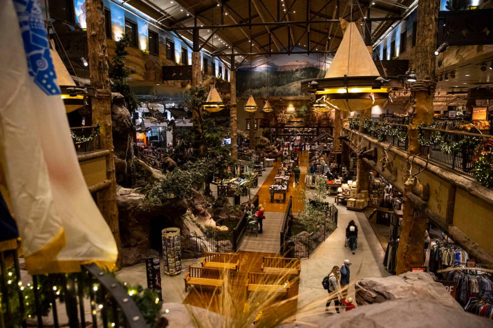 People shop at at Bass Pro Shops in Las Vegas on Saturday, Nov. 7, 2020. (Chase Stevens/Las Veg ...