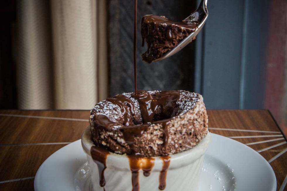 JK's Chocolate Grand Marnier Souffle at Emeril's New England Fish House. (Emeril's)