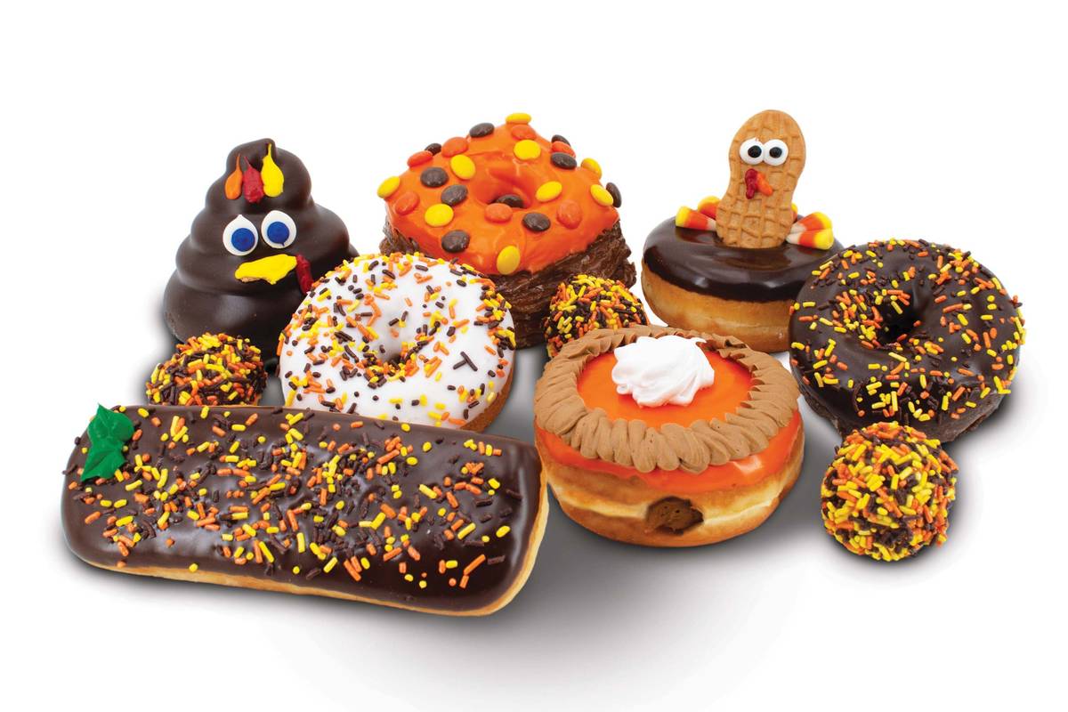 Thanksgiving-themed doughnuts at Pinkbox. (Pinkbox Doughnuts)
