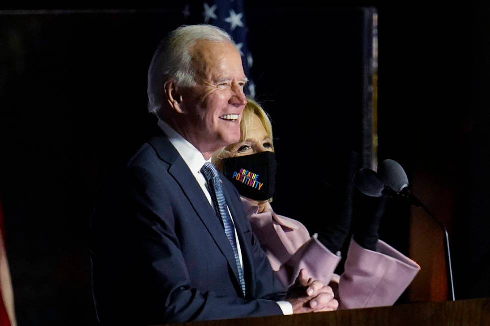 Democratic presidential candidate former Vice President Joe Biden speaks to supporters, early W ...