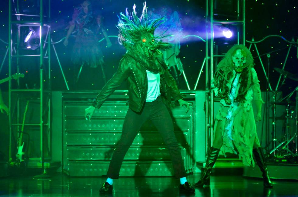 Jalles Franca performs as Michael Jackson during "MJ Live" in the showroom at the Stratosphere ...
