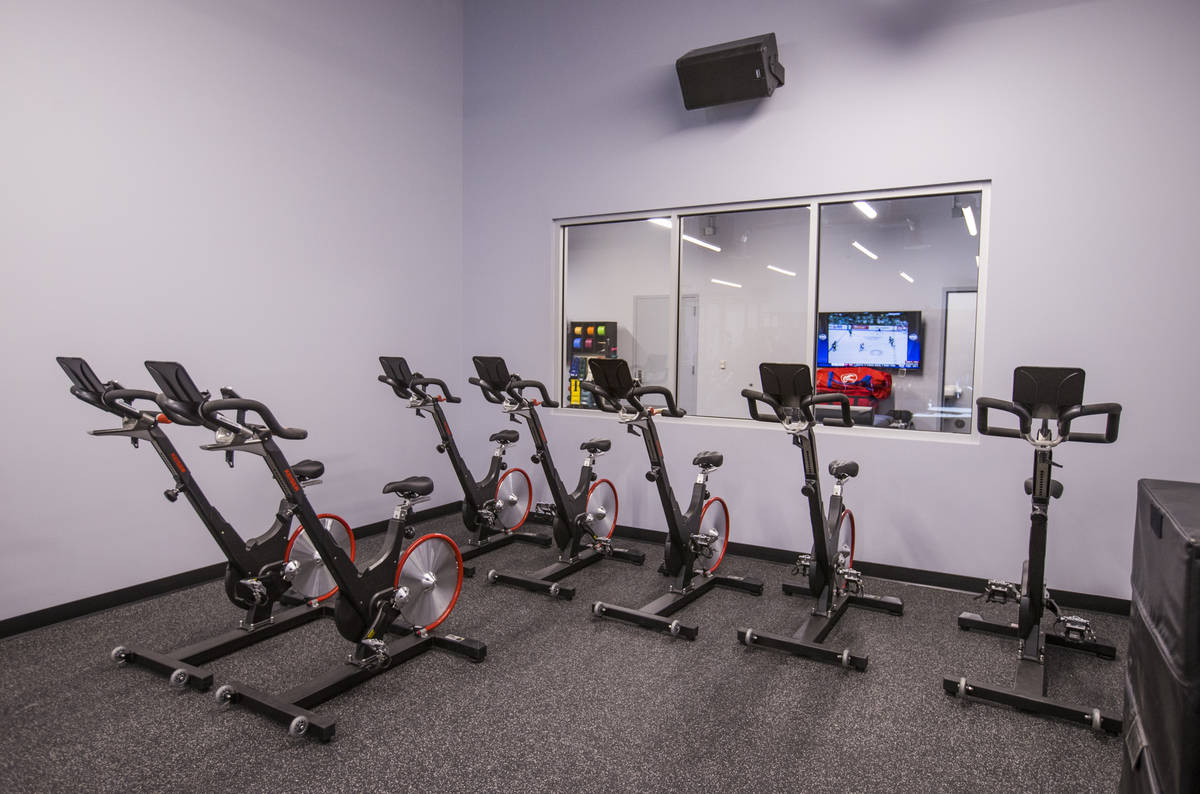 A cycling area within the new team gym during a media tour on opening day at the Henderson Silv ...