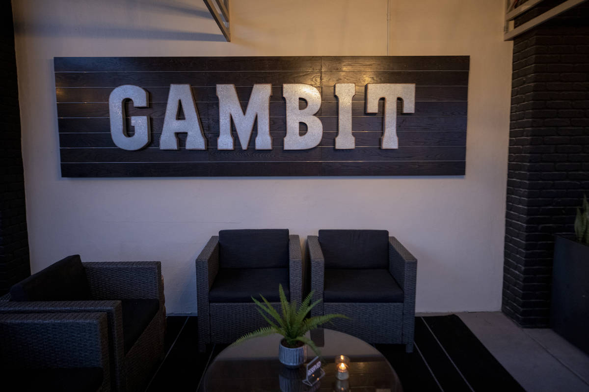 The newly renovated patio at Gambit is seen in Henderson on Thursday, Nov. 5, 2020. (Elizabeth ...