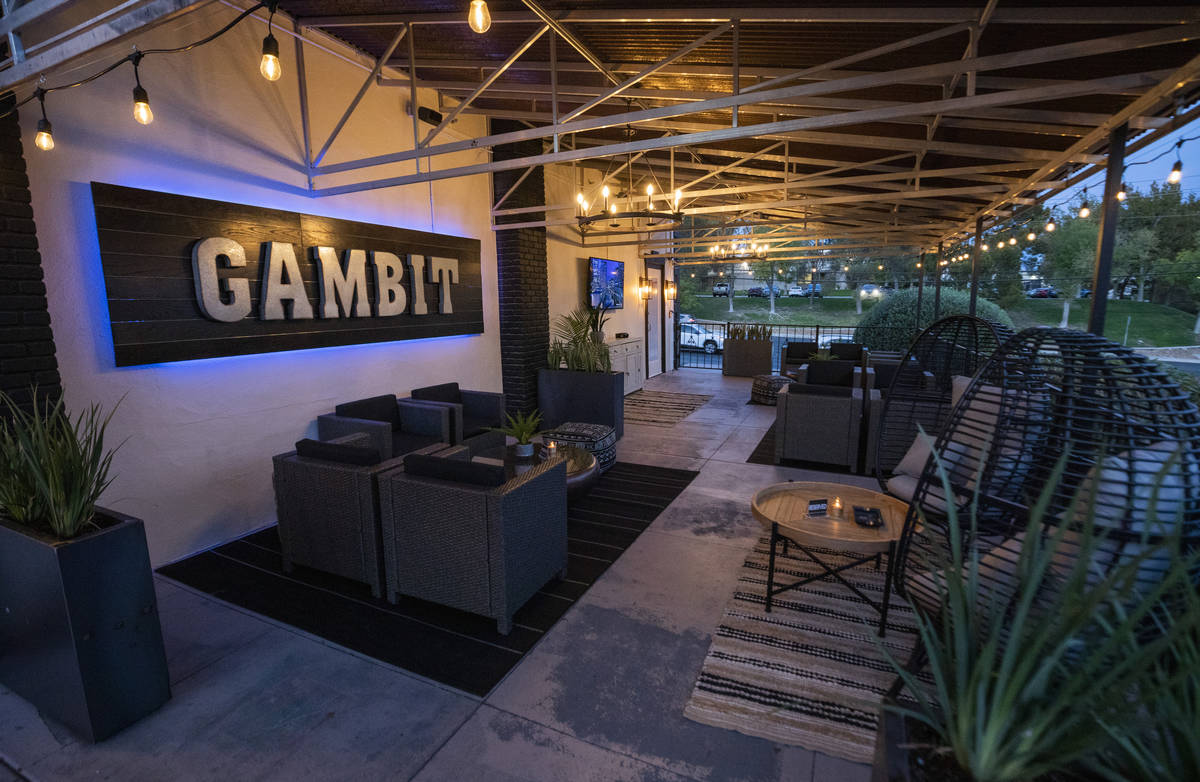 The newly renovated Gambit patio is seen in Henderson on Thursday, Nov. 5, 2020. (Elizabeth Br ...
