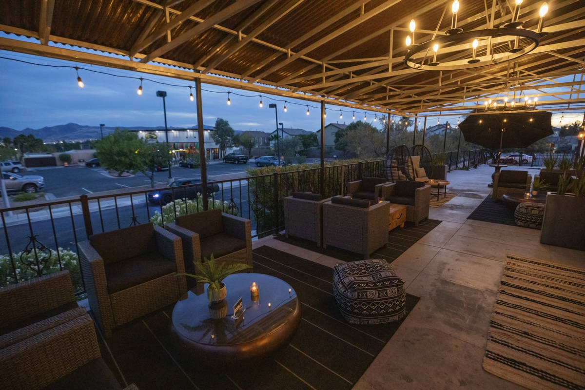 The newly renovated Gambit patio is seen in Henderson on Thursday, Nov. 5, 2020. (Elizabeth Br ...