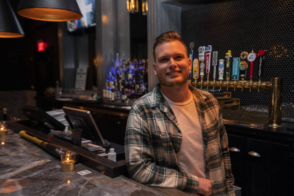 Owner of Gambit Cody Tomboli is photographed in the newly renovated concept bar, The Bank, at ...