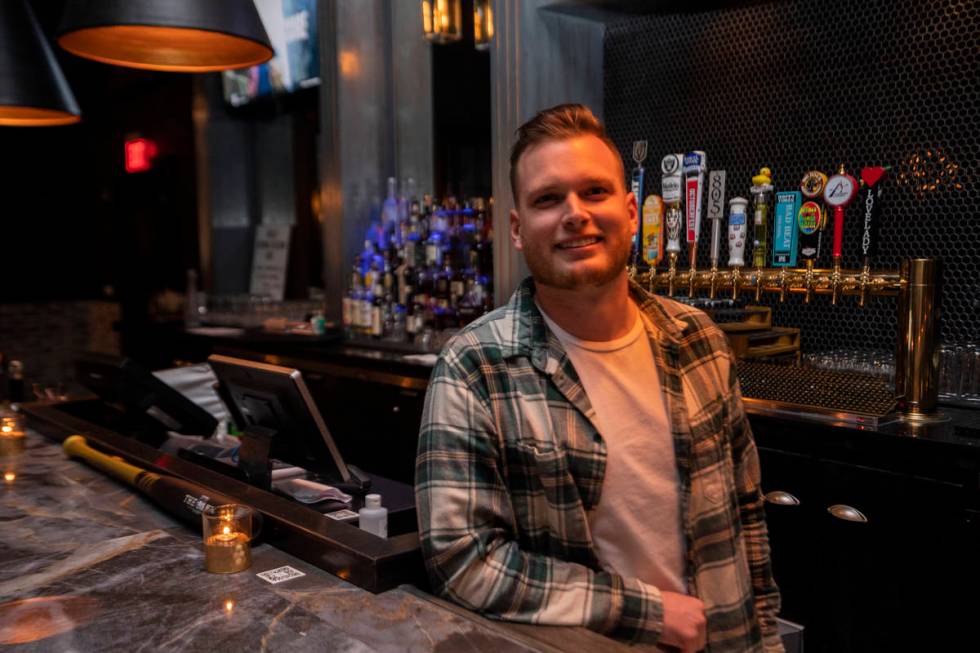 Owner of Gambit Cody Tomboli is photographed in the newly renovated concept bar, The Bank, at ...