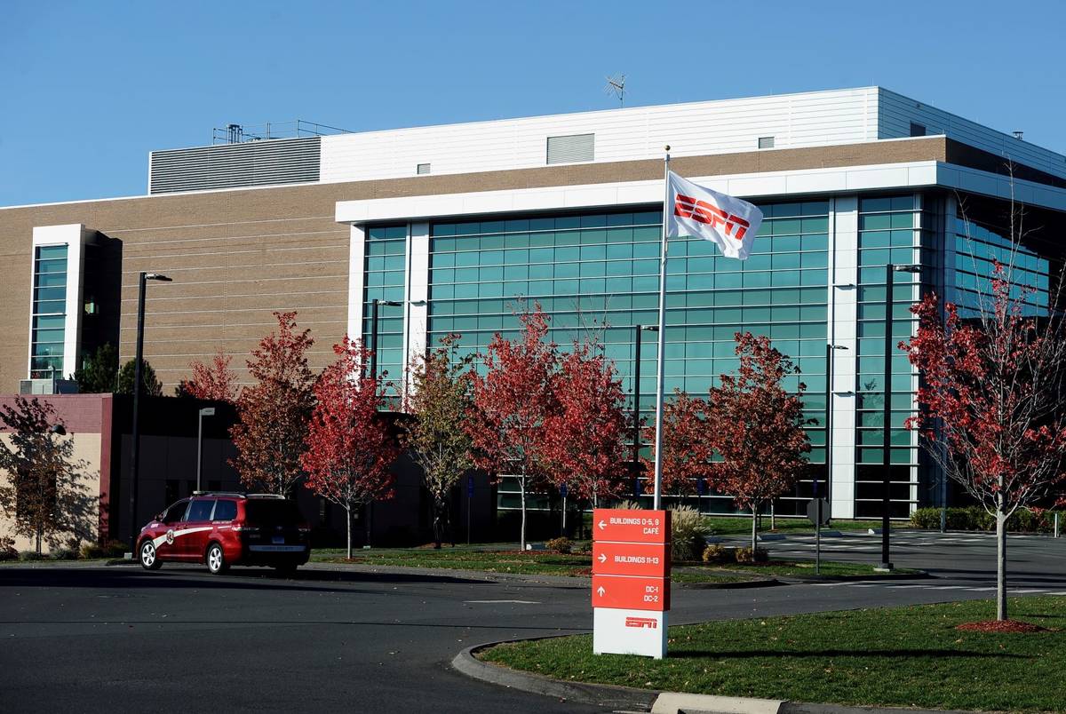 ESPN headquarters is shown in Bristol, Connecticut, in 2015. (AP Photo/Jessica Hill)