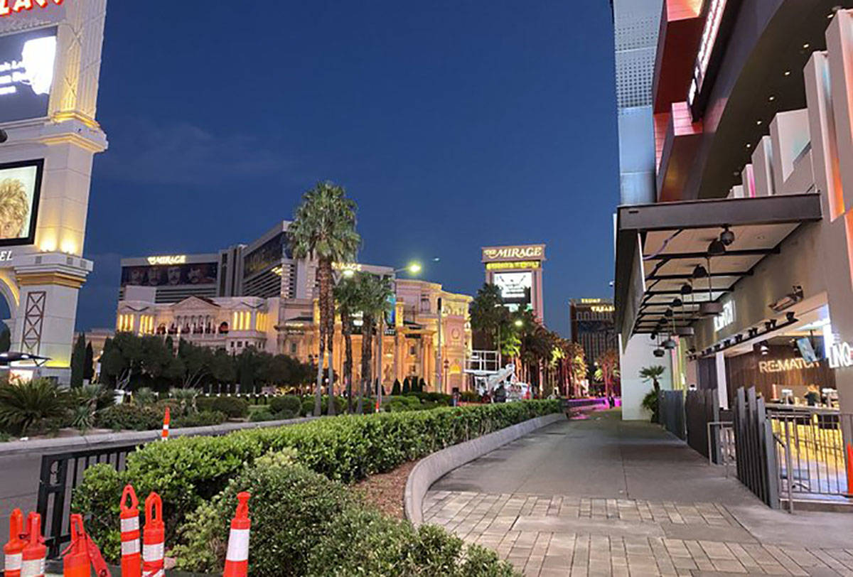 The heart of the Las Vegas Strip was almost a ghost town about 6 a.m. Monday, March 16, 2020, a ...
