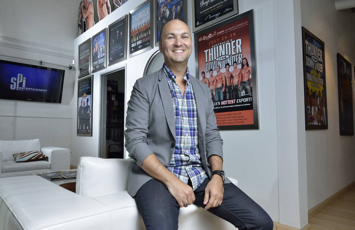 Adam Steck, CEO of SPI Entertainment, poses at the company's offices at 4090 E. Post Road in La ...