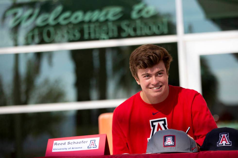 Baseball player Reed Schaefer commits to University of Arizona during a Signing Day ceremony at ...