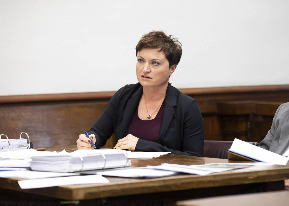 Kirsty Pickering, who represents murder suspect John Dabritz, during cross examination of a wit ...