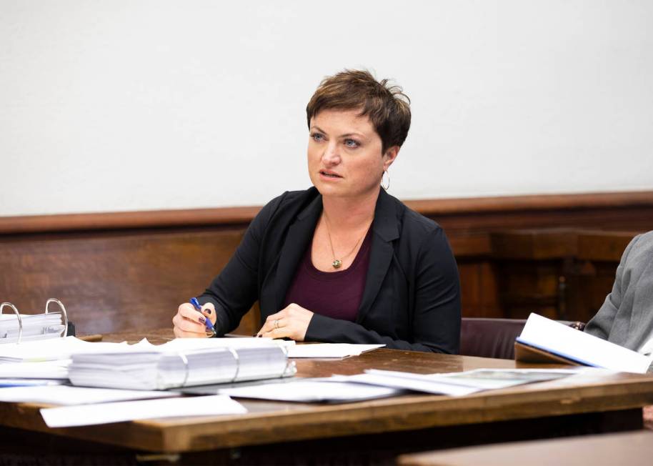 Kirsty Pickering, who represents murder suspect John Dabritz, during cross examination of a wit ...
