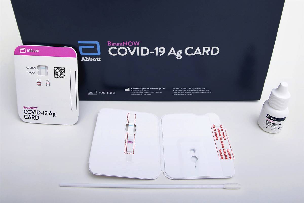 Abbott's BinaxNOW COVID-19 Ag Card tests (Abbott Laboratories via AP)