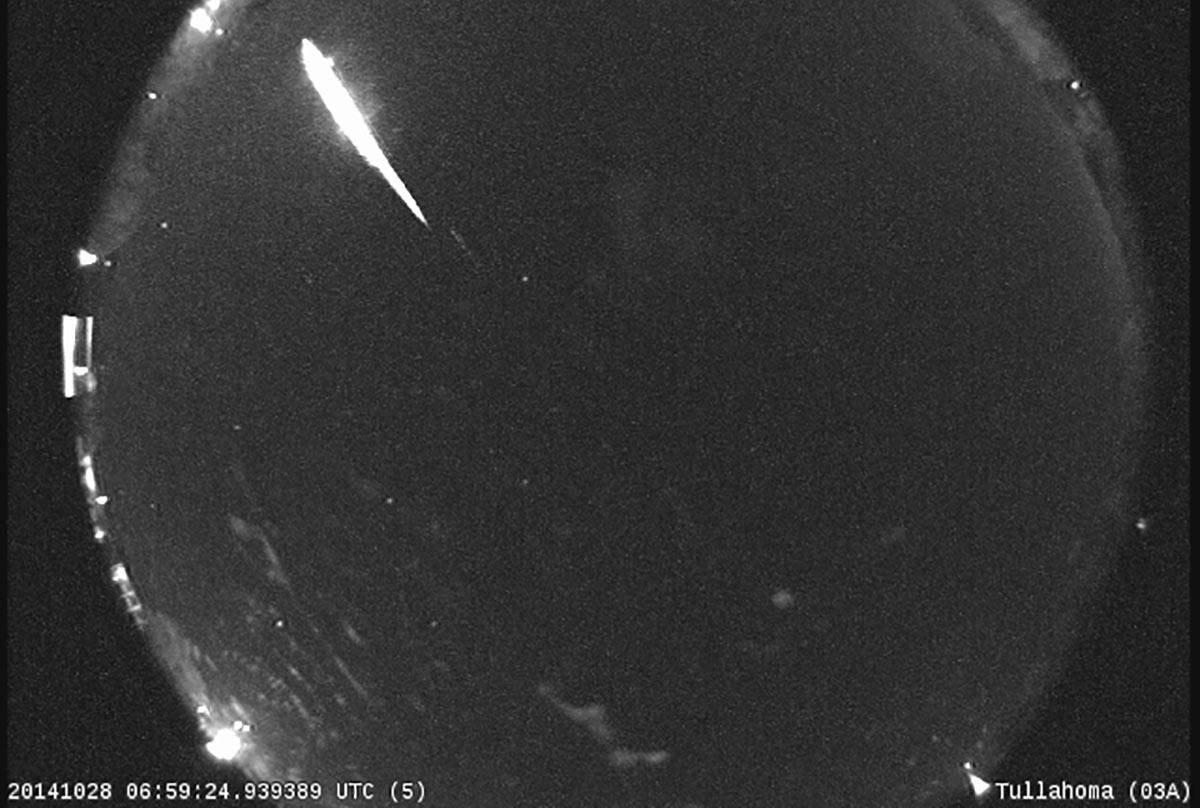 A bright Taurid fireball recorded by the NASA All Sky Fireball Network station in Tullahoma, Te ...