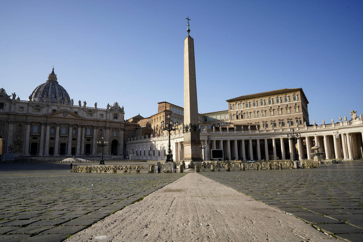 A view of St. Peter's Basilica at the Vatican, Tuesday, Nov. 10, 2020. A Vatican investigation ...