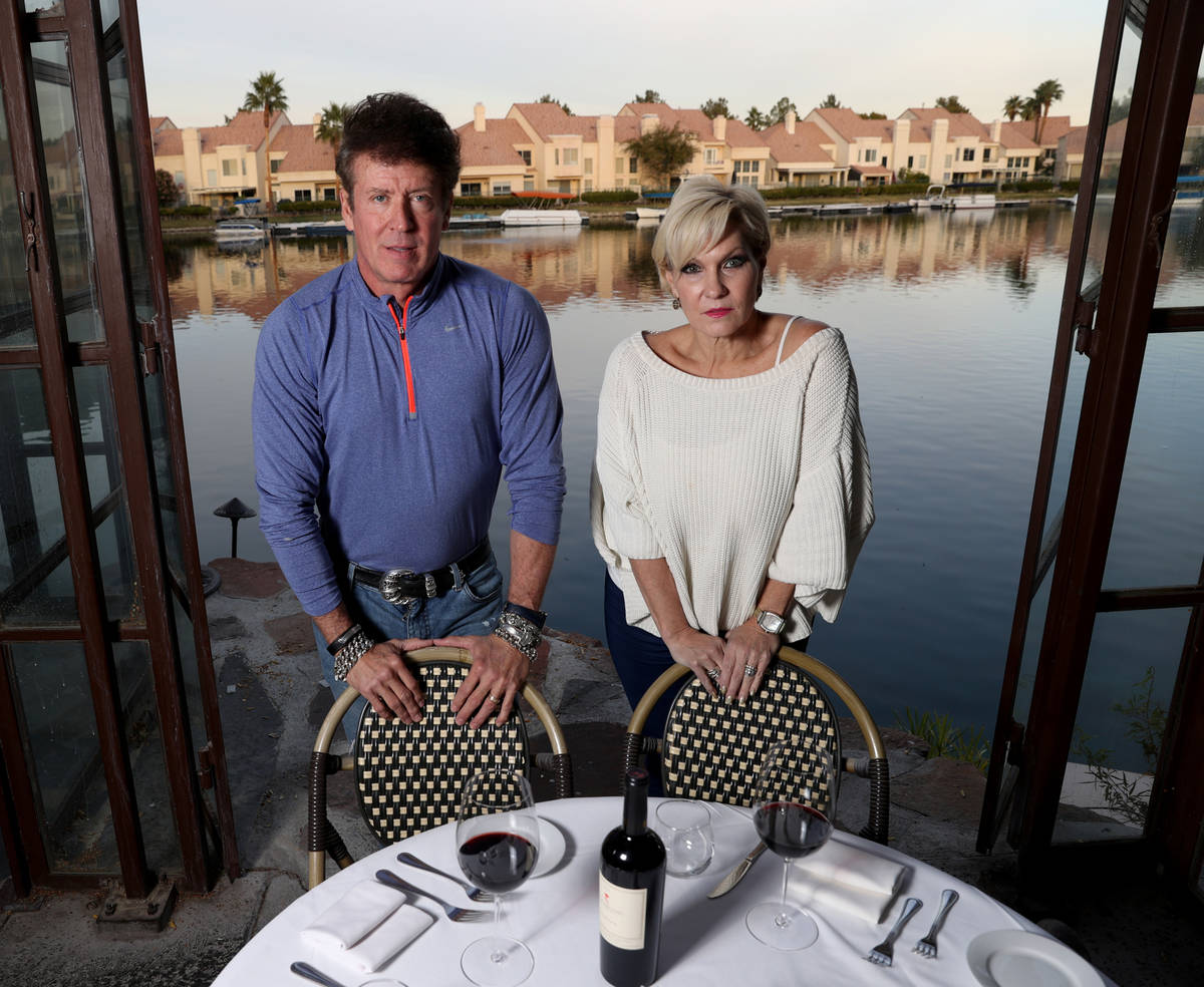 Jeff and Rhonda Wyatt, owners of Marche Bacchus French Bistro & Wine Shop, at their lakesid ...