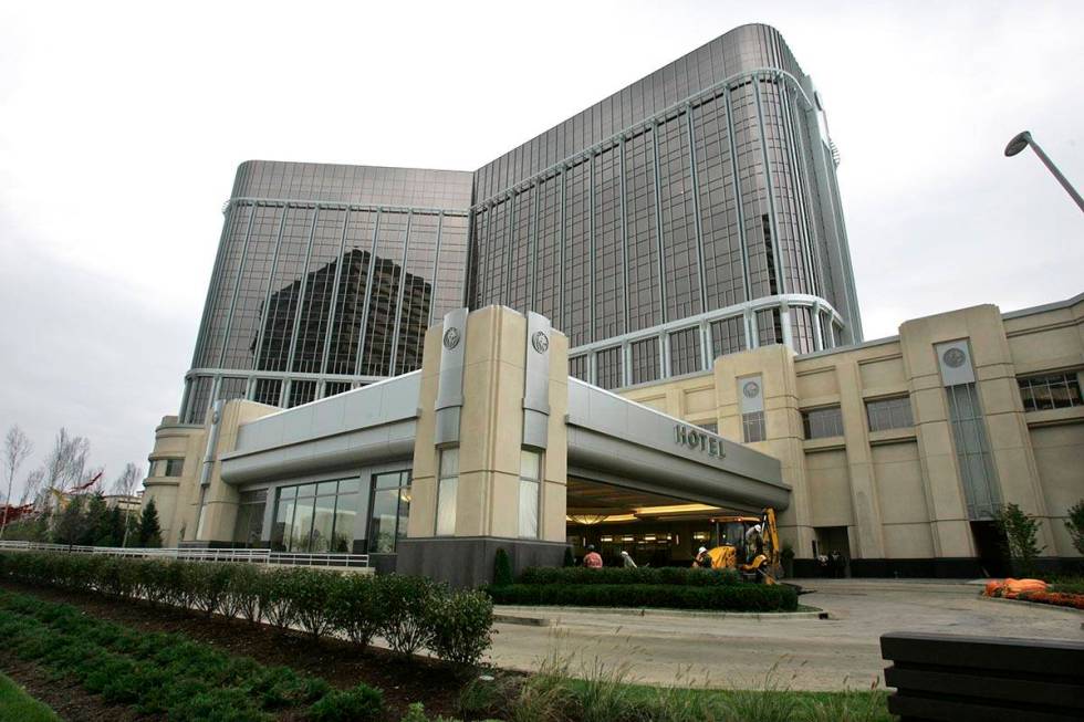 In an Oct. 1, 2007, file photo, crews continue to work on landscaping outside the MGM Grand Det ...