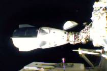 The SpaceX Dragon is seen after docking at the International Space Station, late Monday, Nov. 1 ...