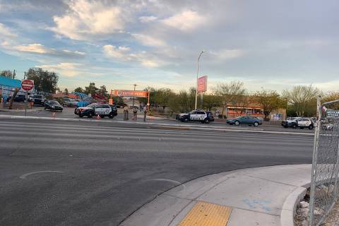 Las Vegas police are investigating a deadly shooting Tuesday, Nov. 17, 2020, at a car wash in t ...