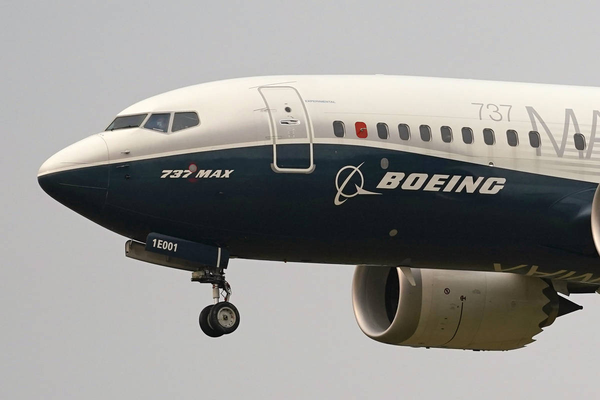 FILE - In this Sept. 30, 2020, file photo, a Boeing 737 Max jet, piloted by Federal Aviation Ad ...