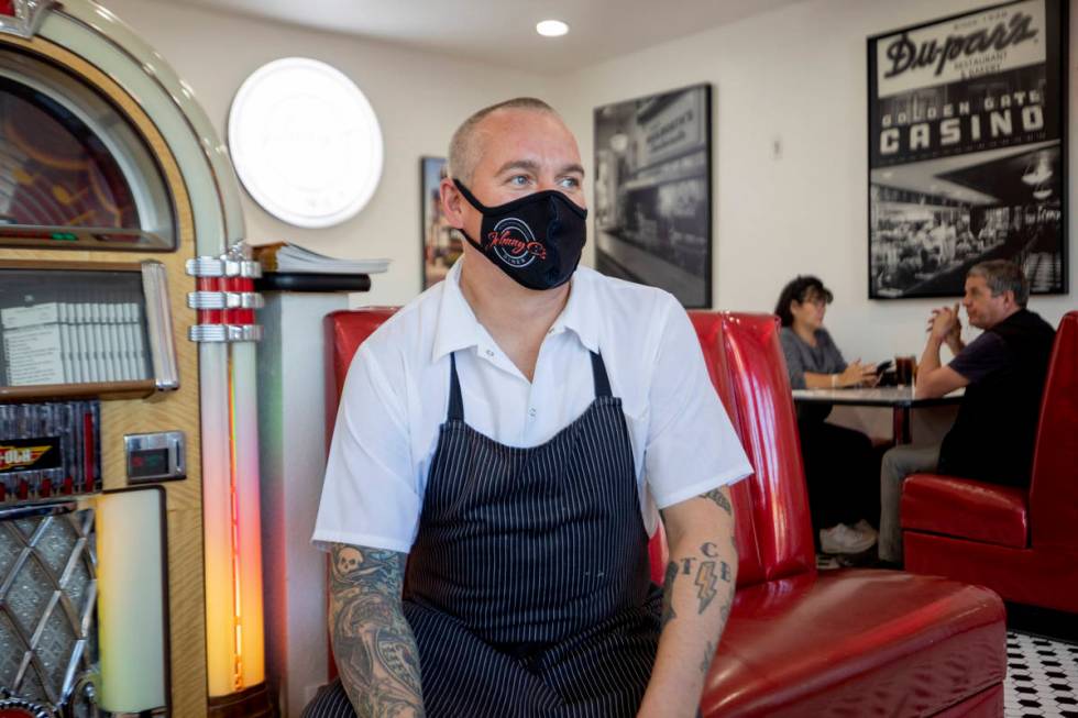 Chef Johnny Church is photographed at Johnny C's Diner before receiving a mystery box of ingred ...