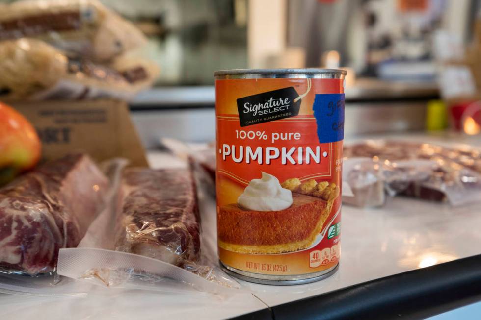 Pumpkin pure is seen next to other ingredients that are a part of Chef Johnny Church's mystery ...