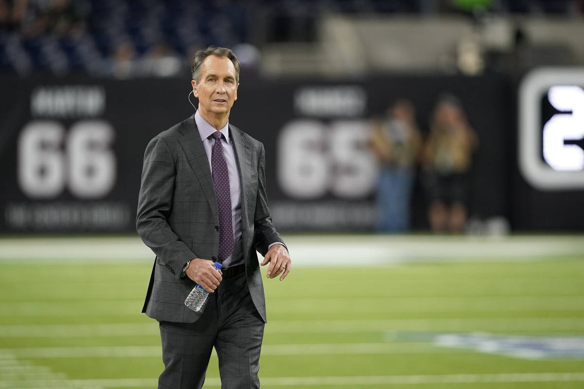 Sport broadcaster Cris Collinsworth before an NFL football game between the Houston Texans and ...