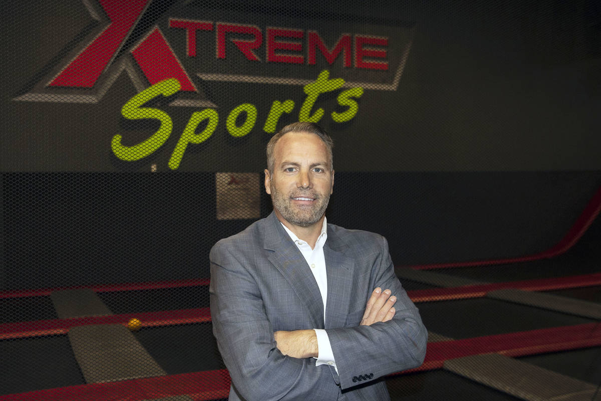 Nelson Tressler, owner of FlipNOut Extreme, poses for a photo on Nov. 18, 2020, in Las Vegas. T ...