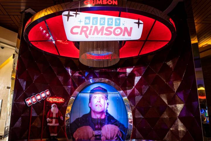 The entrance to Red Rock Resort's Christmas-themed popup bar Merry Crimson on Monday, Nov. 23, ...