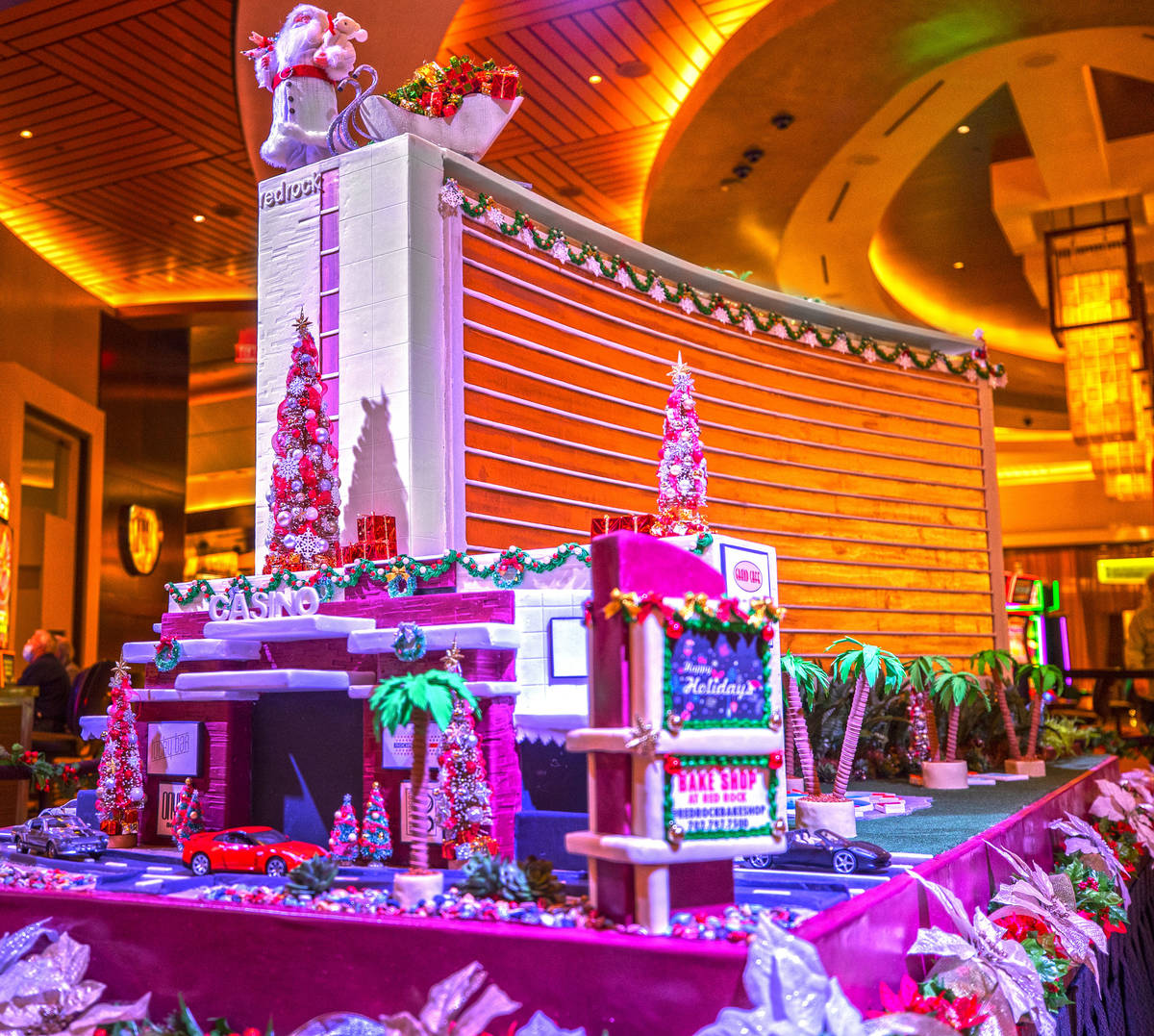 A scale model of Red Rock Resort made of gingerbread on Monday, Nov. 23, 2020, at Red Rock Reso ...