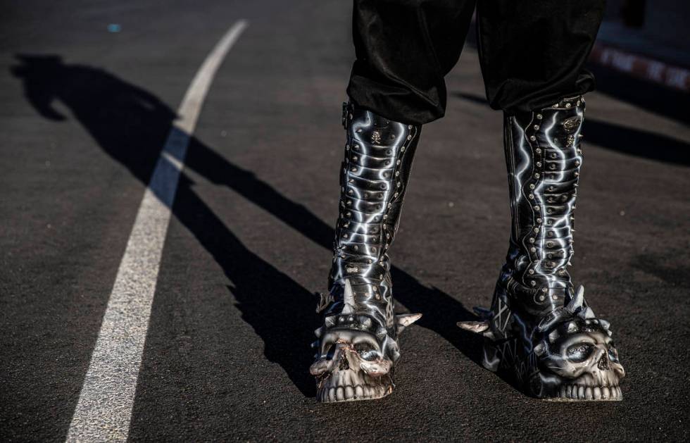 Gabriel Andrade, who goes by “Darkside Demon,” from Porterville, Calif., outside ...