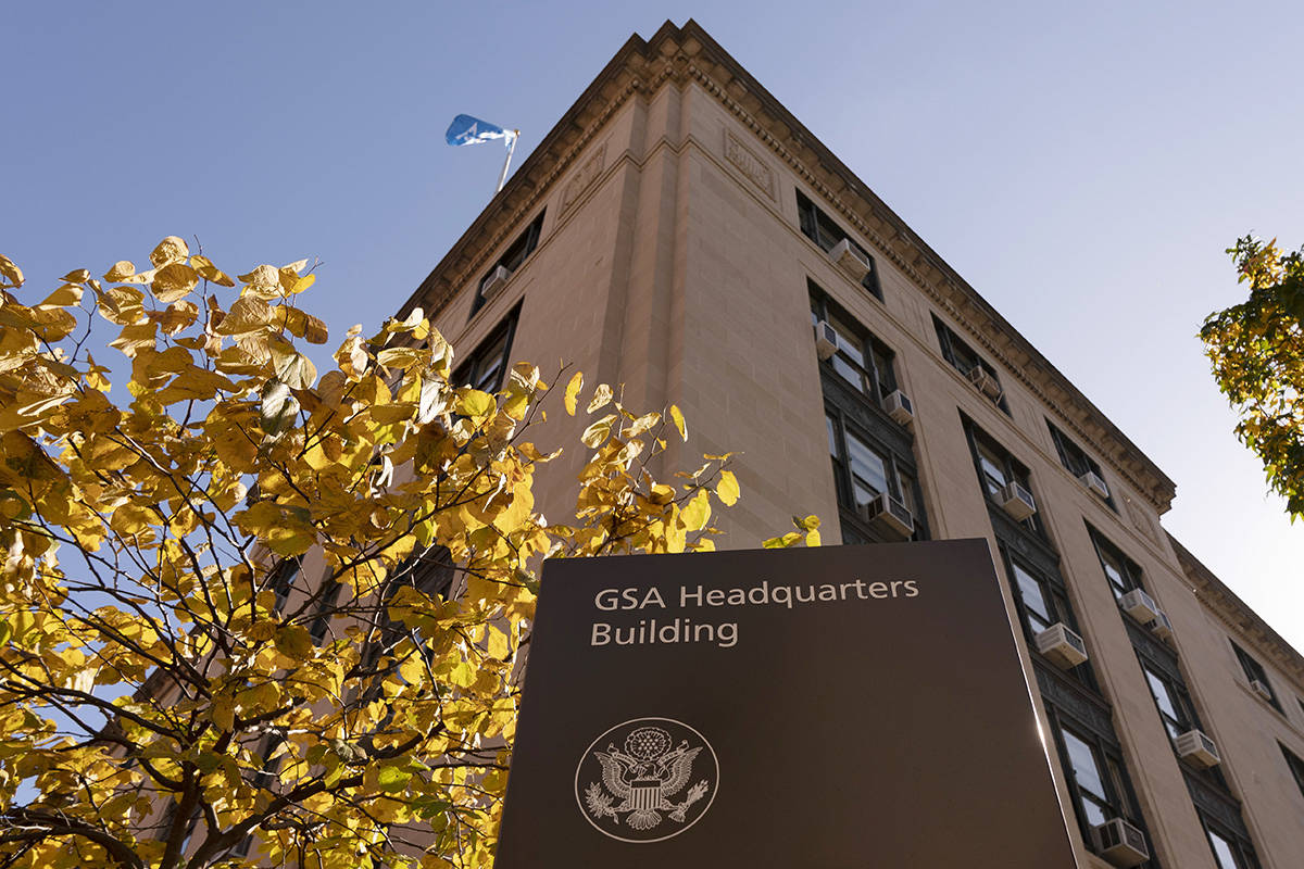 The General Services Administration (GSA) building is seen, Tuesday, Nov. 10, 2020, in Washingt ...