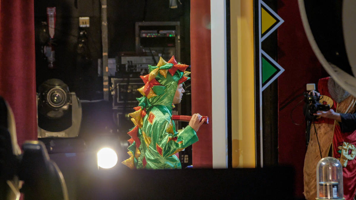 Piff The Magic Dragon (John van der Put) is shown onstage in his benefit show for Las Vegas fir ...
