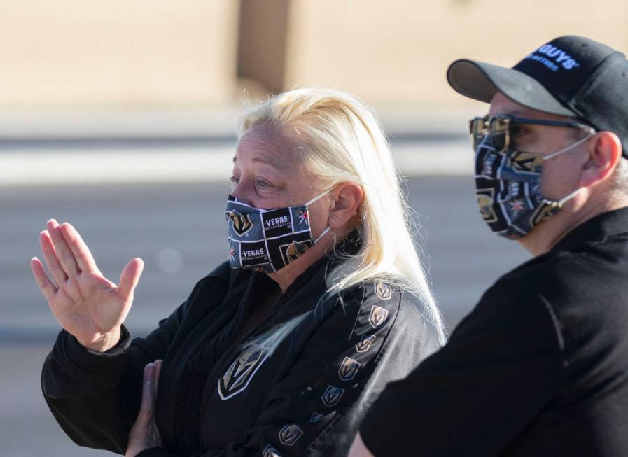 Jennifer Krause, left, a mother of Brandon Krause, who was killed in a Nov. 10 car crash, talks ...