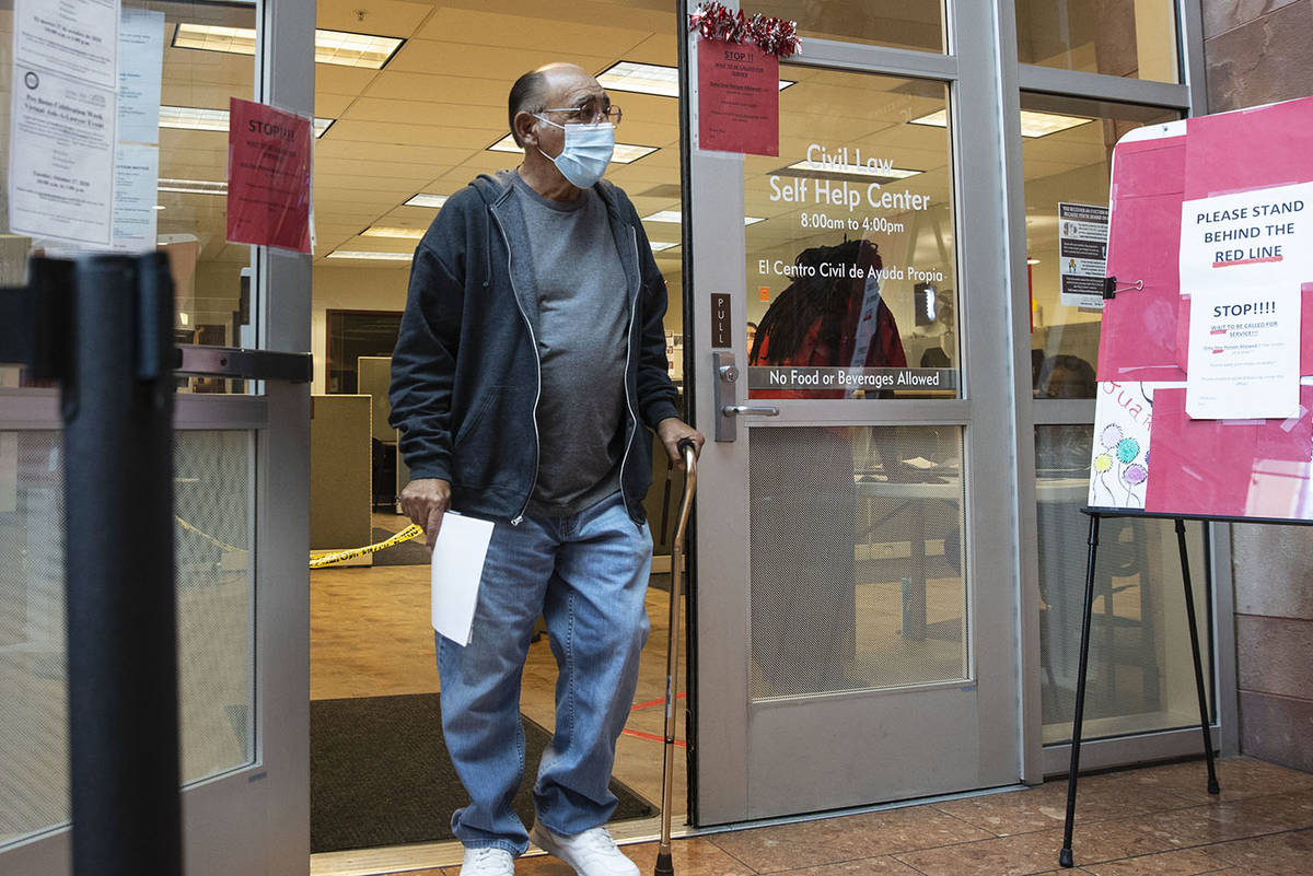 Jimmy Marks leaves the Civil Law Self-Help Center, operated by the Legal Aid Center of Southern ...