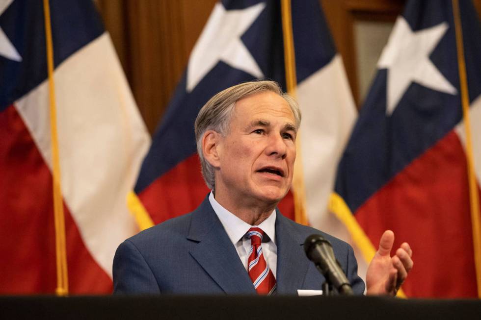 Texas Governor Greg Abbott announces the reopening of more Texas businesses during the COVID-19 ...