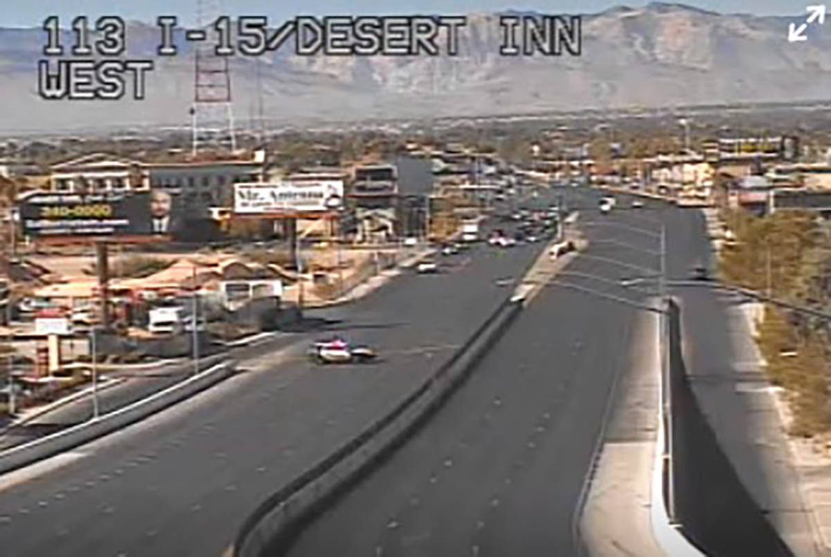 Desert Inn Road between Valley View Boulevard and Paradise Road was closed in all directions on ...