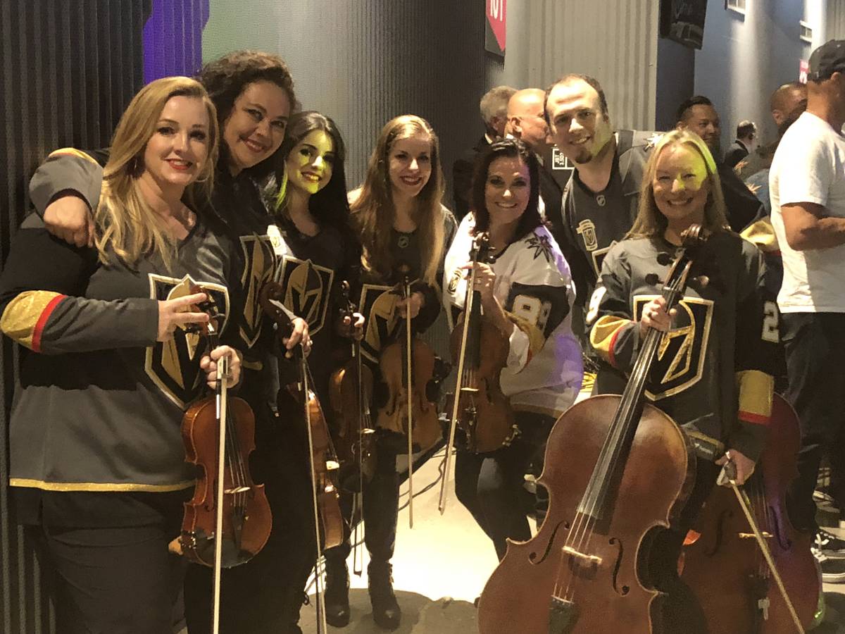 The Vegas Golden Strings, from left, Melanie Schiemer, Tianna Heppner, Liz Bedrosian, Krista So ...