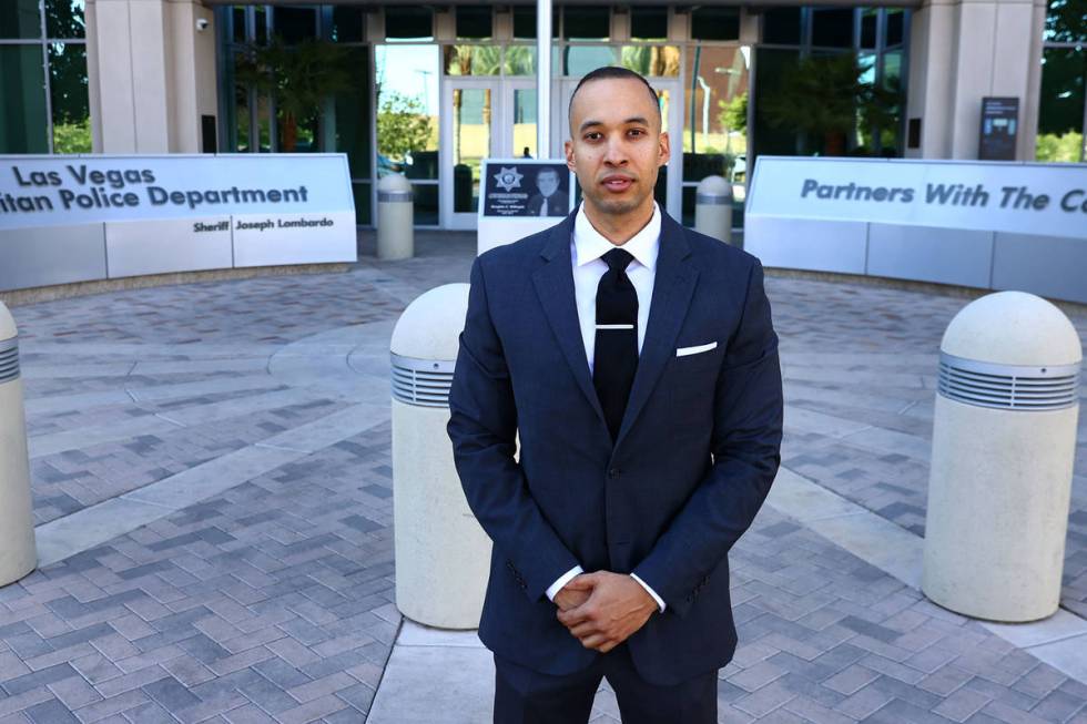 Solomon Coleman, a former Metro officer who is suing the department, poses for a photo outside ...