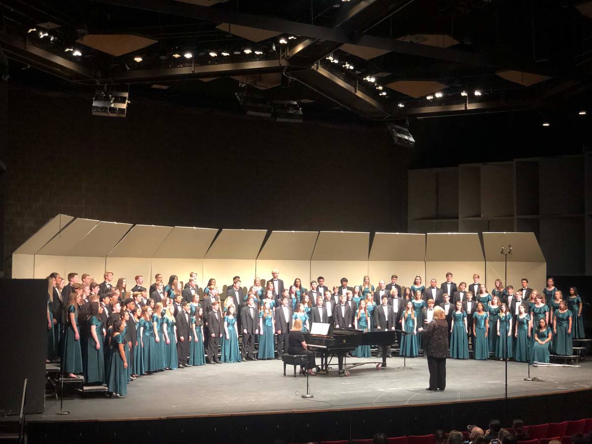 The Green Valley High School choir performs under the direction of Kim Ritzer, who is a semifin ...