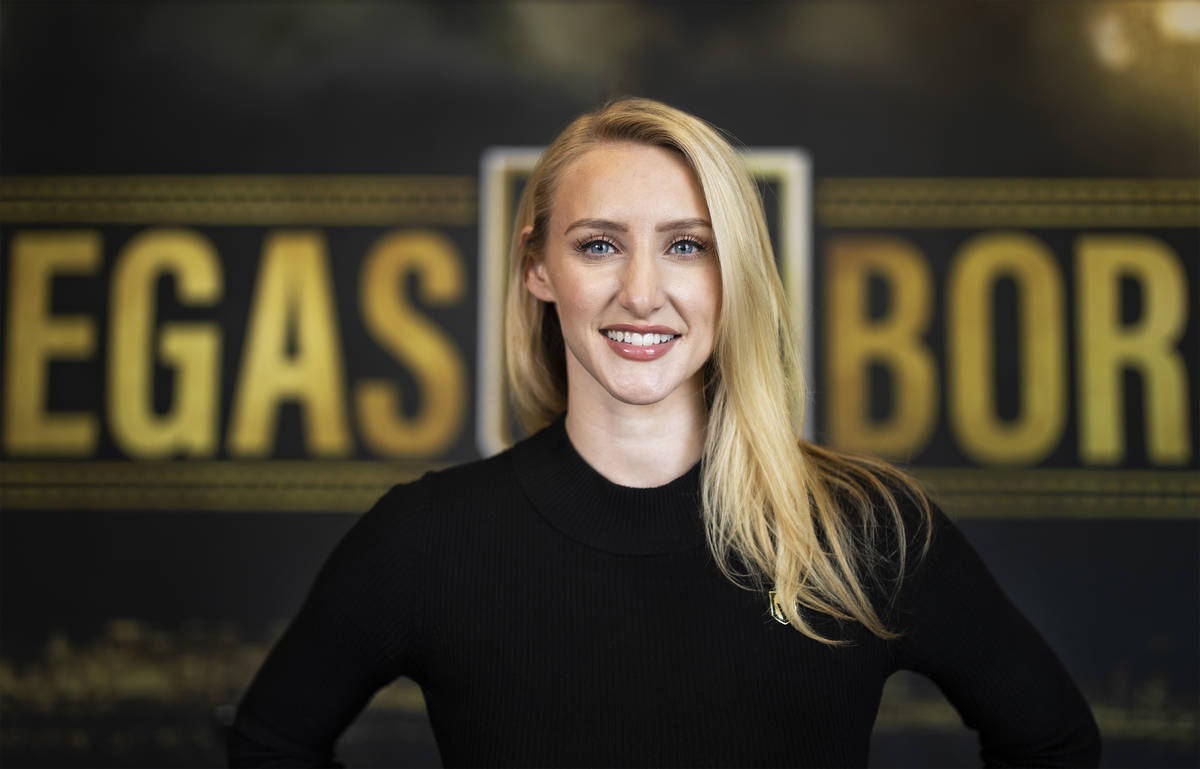 Golden Knights rinkside reporter Stormy Buonantony at City National Arena on Monday, Dec. 7, 20 ...