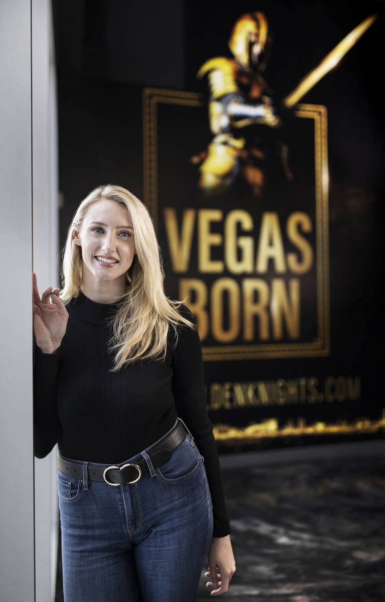 Golden Knights rinkside reporter Stormy Buonantony at City National Arena on Monday, Dec. 7, 20 ...