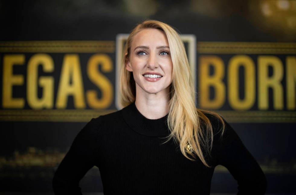 Golden Knights rinkside reporter Stormy Buonantony at City National Arena on Monday, Dec. 7, 20 ...