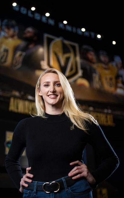 Golden Knights rinkside reporter Stormy Buonantony at City National Arena on Monday, Dec. 7, 20 ...