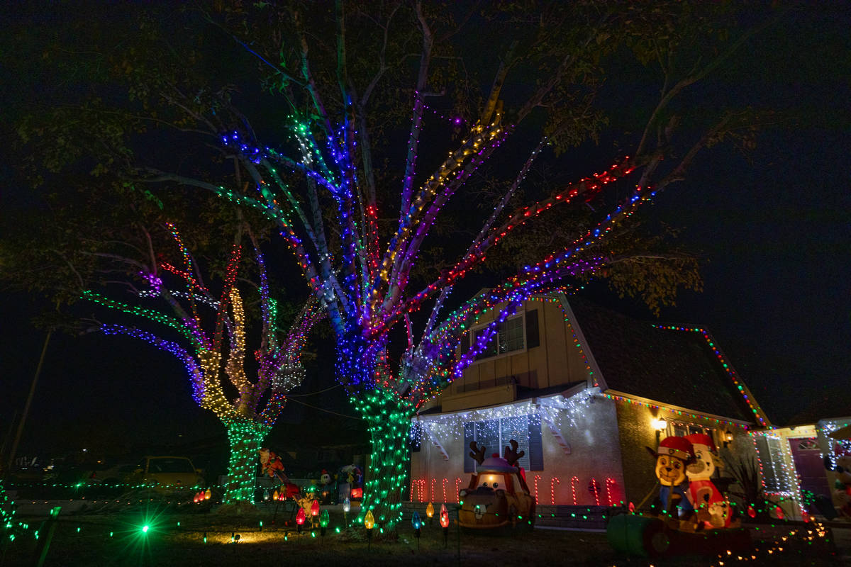 A house located on East Oakey Blvd. is seen decorated for the season on Thursday, Dec. 3, 2020. ...