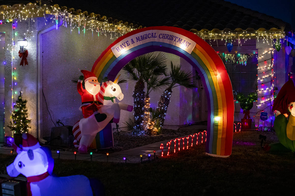 A Henderson house located in the Green Valley South neighborhood off Pecos Road is decorated fo ...
