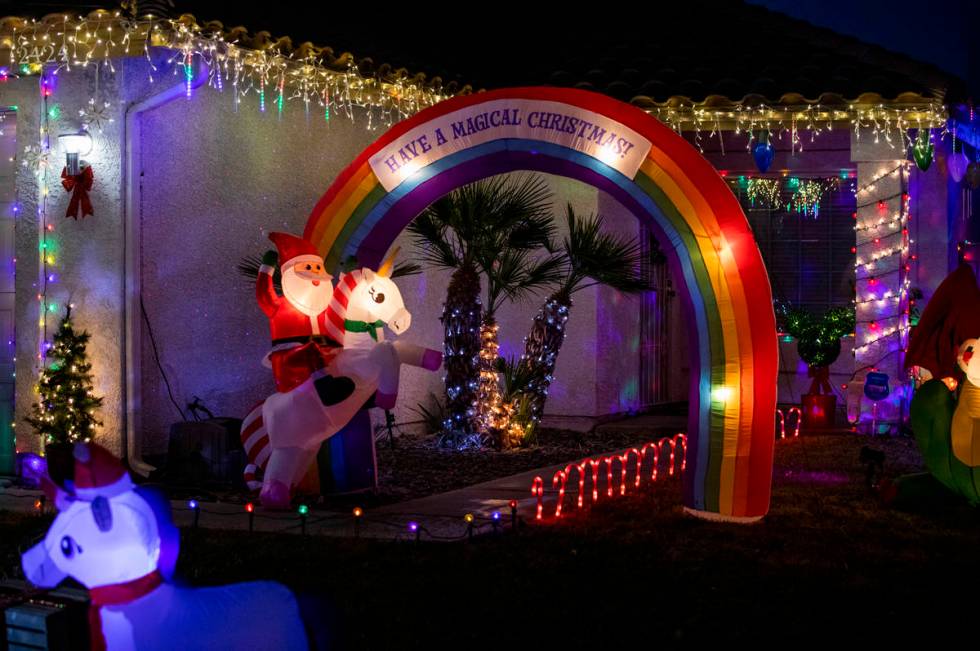 A Henderson house located in the Green Valley South neighborhood off Pecos Road is decorated fo ...