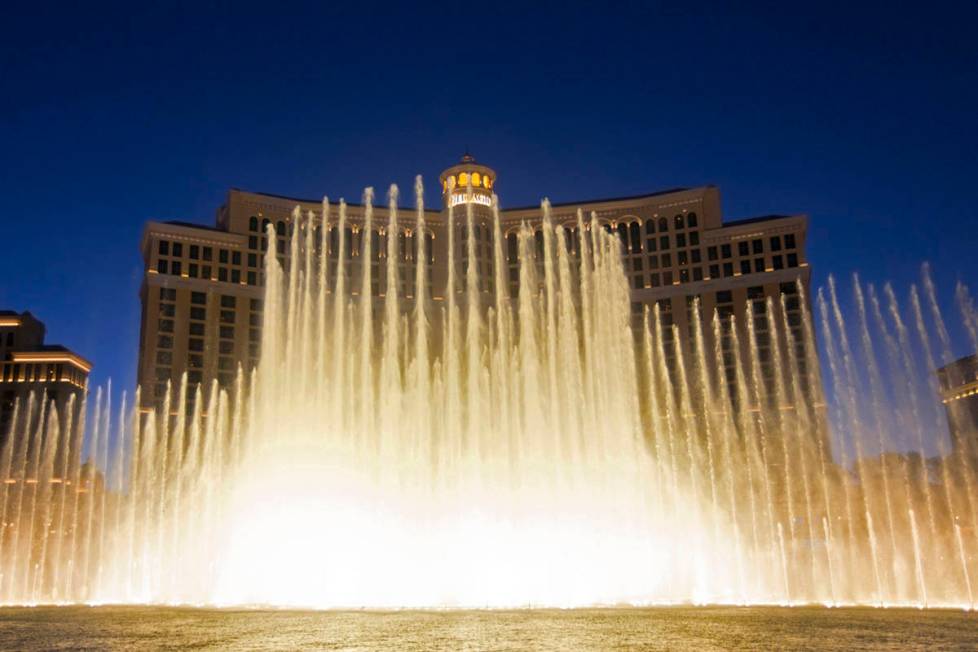 The Fountains of Bellagio show at Bellagio in Las Vegas. (Benjamin Hager/Las Vegas Review-Journal)